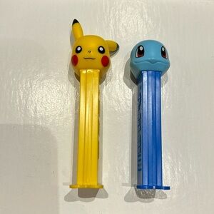 Pokemon PEZ Dispenser Pikachu Squirtle Collection of 2